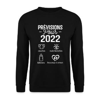 2022 Annonce Grossesse Papa Annonces Grossesse - Sweat-shirt Unisexe - noir - Devant - Alina (178cm) & Michal (187cm)