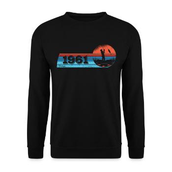 Pêcheur né en 1961 Anniversaire Fliegenflischen - Sweat-shirt Unisexe - noir - Devant - Alina (178cm) & Michal (187cm)