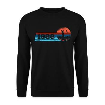 Pêcheur né en 1988 Anniversaire Fliegenflischen - Sweat-shirt Unisexe - noir - Devant - Alina (178cm) & Michal (187cm)