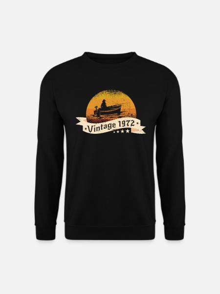 Angler Jahrgang 1972 Geburtstag Angelboot - Unisex Pullover - Schwarz