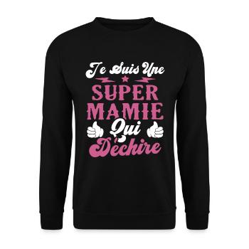 Je suis une super Mamie qui déchire - Sweat-shirt Unisexe - noir - Devant - Alina (178cm) & Michal (187cm)