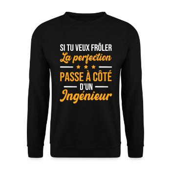 Humour Cadeau Pour Ingénieur - Sweat-shirt Unisexe - noir - Devant - Alina (178cm) & Michal (187cm)