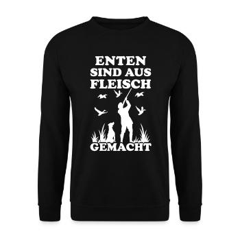 Jäger Vogel-jäger Wildgänse Enten-Jagd Entenjäger - Unisex Pullover - Schwarz - Vorne - Alina (178cm) & Michal (187cm)