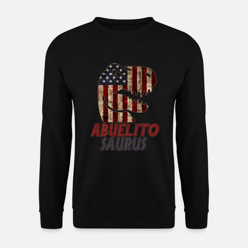 Patriotic Abuelito Dinosaur - Unisex Pullover - Schwarz