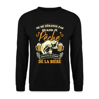 Je Pêche Sauf Si Tu As Apporté De La Bière - Sweat-shirt Unisexe - noir - Devant - Alina (178cm) & Michal (187cm)