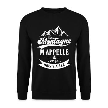 La montagne m'appelle et je dois y aller - Sweat-shirt Unisexe - noir - Devant - Alina (178cm) & Michal (187cm)