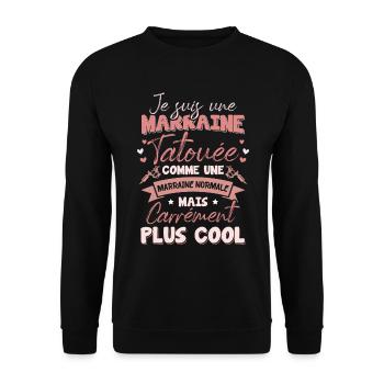 Godmother tattooed like a normal godmother - Unisex Sweatshirt - black - Front - Alina (178cm) & Michal (187cm)