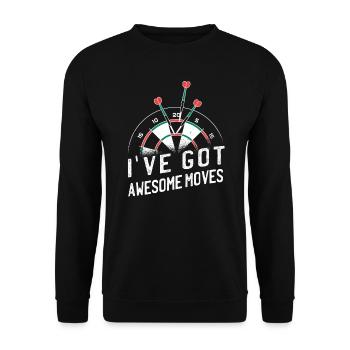Jeu de fléchettes Dartboard Darts Darts Darts Player - Sweat-shirt Unisexe - noir - Devant - Alina (178cm) & Michal (187cm)