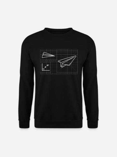 Pilote d’avion en papier Professeur de mathématiques Ingénieur - Sweat-shirt Unisexe - noir