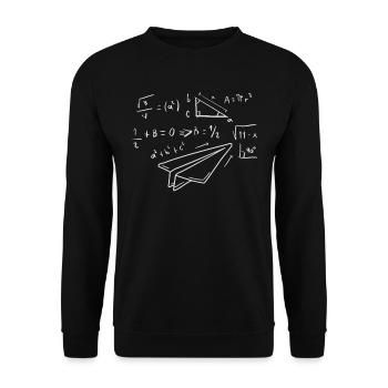 Papier-Flugzeug Piloten Mathe-Lehrer Ingenieur - Unisex Pullover - Schwarz - Vorne - Alina (178cm) & Michal (187cm)