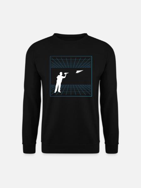 Papier-Flugzeug Piloten Mathe-Lehrer Ingenieur - Unisex Pullover - Schwarz