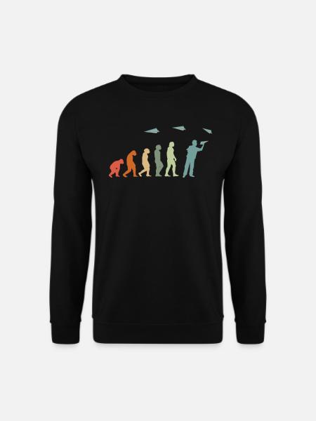 Papier-Flugzeug Piloten Mathe-Lehrer Evolution - Unisex Pullover - Schwarz