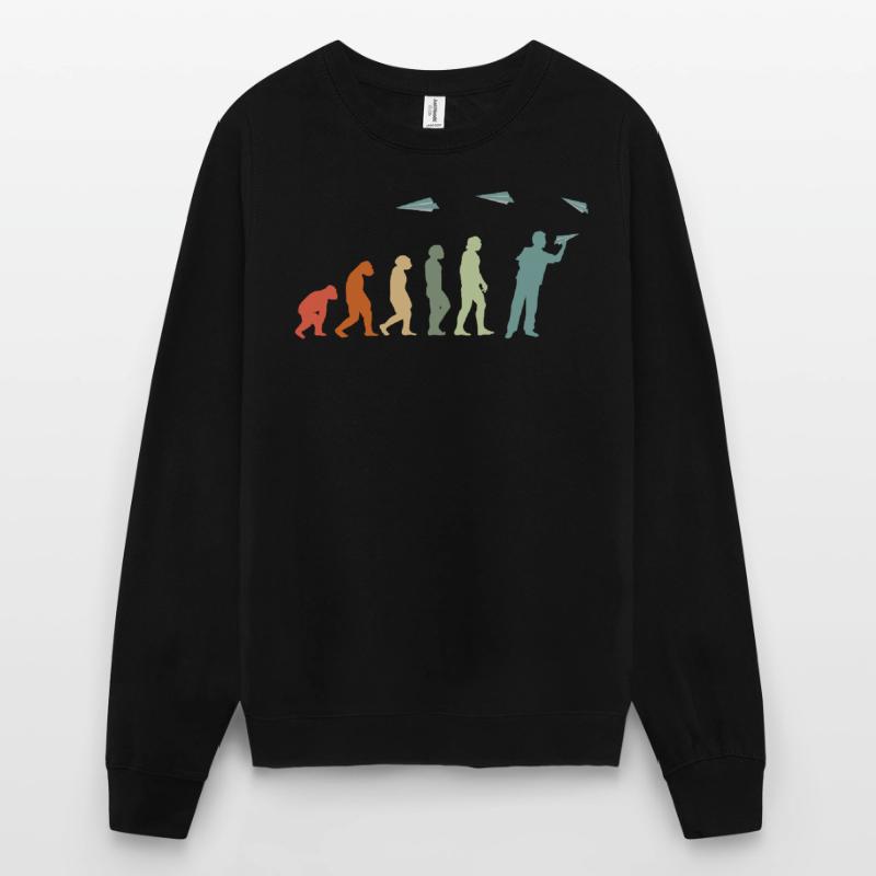 Papier-Flugzeug Piloten Mathe-Lehrer Evolution Unisex Pullover