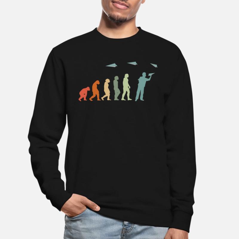 Papier-Flugzeug Piloten Mathe-Lehrer Evolution Unisex Pullover