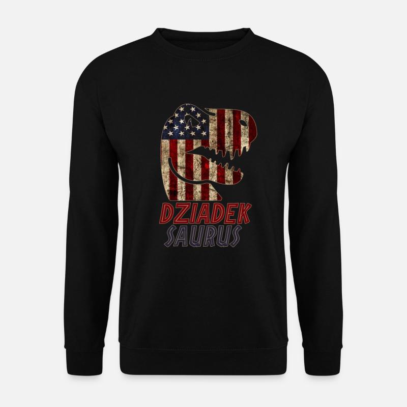 Patriotic Dziadek Dinosaur - Unisex Pullover - Schwarz
