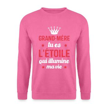 Grand-mère tu es l'étoile qui illumine ma vie - Sweat-shirt Unisexe - rose - Devant