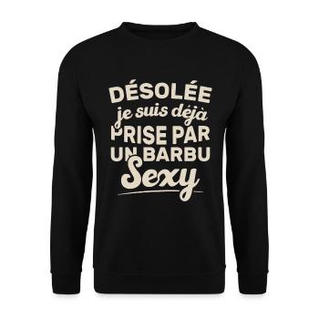 Désolée je suis déjà prise par un barbu sexy - Sweat-shirt Unisexe - noir - Devant - Alina (178cm) & Michal (187cm)
