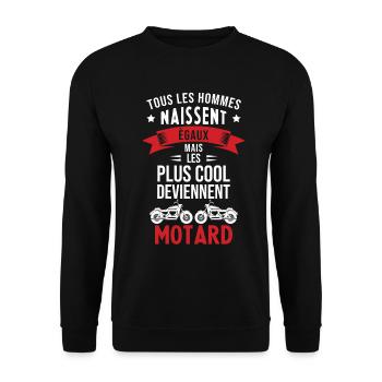 Les Plus Cool Hommes Deviennent Motard - Sweat-shirt Unisexe - noir - Devant - Alina (178cm) & Michal (187cm)