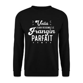 Voilà À Quoi Ressemble Le Frangin Parfait - Sweat-shirt Unisexe - noir - Devant - Alina (178cm) & Michal (187cm)
