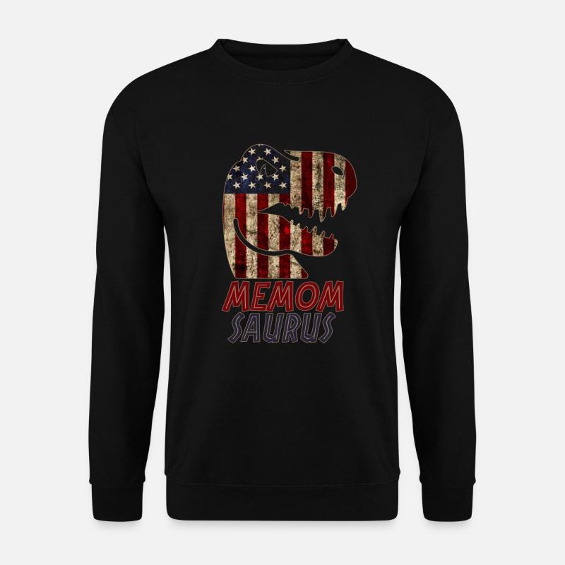 Patriotic Memom Dinosaur - Unisex Pullover - Schwarz