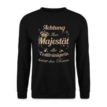 Wäscherei Frauen-Majestät Damen Textilreinigerin - Unisex Pullover - Schwarz - Vorne - Alina (178cm) & Michal (187cm)