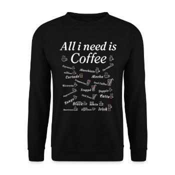 Coffee Collection Coffee Drinker Coffee Lovers - Unisex Sweatshirt - black - Front - Alina (178cm) & Michal (187cm)