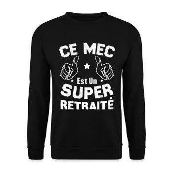 Ce mec est un super retraité - Sweat-shirt Unisexe - noir - Devant - Alina (178cm) & Michal (187cm)
