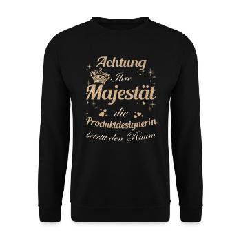Technischer Frauen-Majestät Damen - Unisex Pullover - Schwarz - Vorne - Alina (178cm) & Michal (187cm)