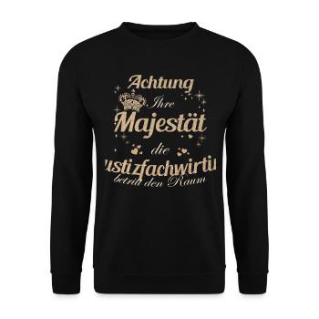 Richtern Frauen-Majestät Damen Justizfachwirtin - Unisex Pullover - Schwarz - Vorne - Alina (178cm) & Michal (187cm)