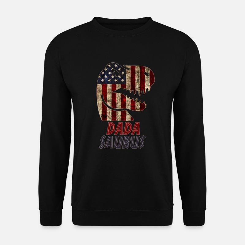 Patriotic Dada Dinosaur - Unisex Sweatshirt - black