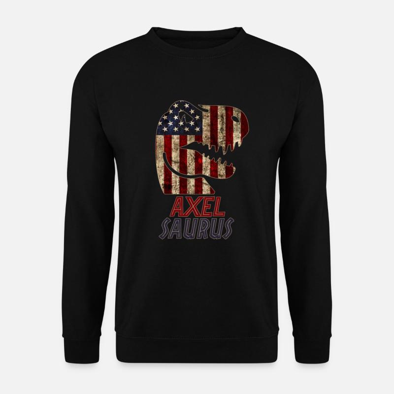 Patriotic Axel Dinosaur Axelsaurus - Unisex Sweatshirt - black