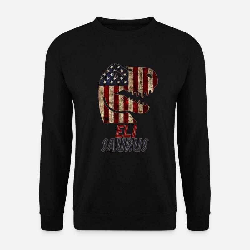Patriotic Eli Dinosaur Elisaurus - Unisex Sweatshirt - black