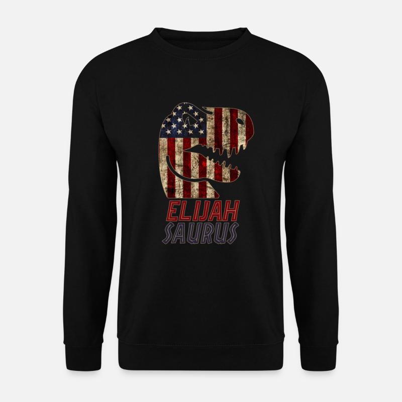 Patriotique Elijah Dinosaur Elijahsaurus - Sweat-shirt Unisexe - noir