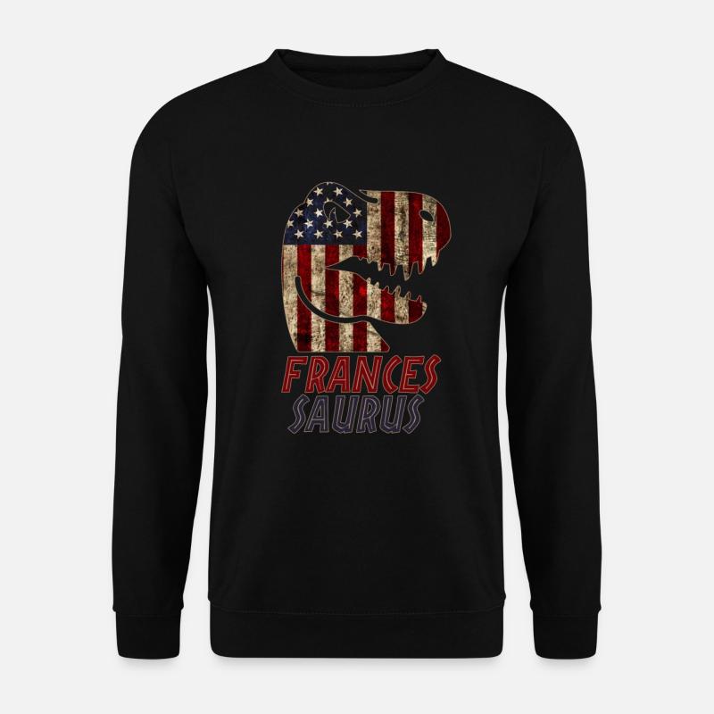 Patriotic Frances Dinosaur Francessaurus - Unisex Pullover - Schwarz