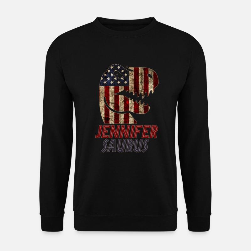 Patriotic Jennifer Dinosaur Jennifersaurus - Unisex Pullover - Schwarz