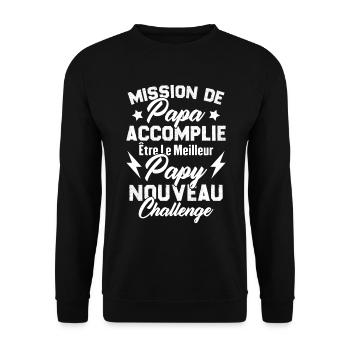 Mission papa accomplie être papy nouveau challenge - Sweat-shirt Unisexe - noir - Devant - Alina (178cm) & Michal (187cm)