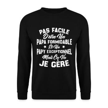 Un papa formidable et un papy exceptionnel - Sweat-shirt Unisexe - noir - Devant - Alina (178cm) & Michal (187cm)