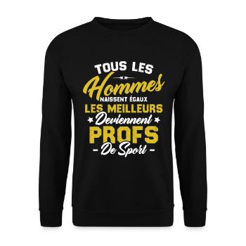 Les meilleurs hommes deviennent profs de sport - Sweat-shirt Unisexe - noir - Devant - Alina (178cm) & Michal (187cm)