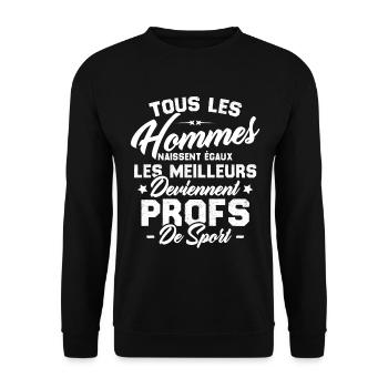 Les meilleurs hommes deviennent profs de sport - Sweat-shirt Unisexe - noir - Devant - Alina (178cm) & Michal (187cm)