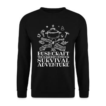 Bushcrafter Survival Camping en plein air Camper - Sweat-shirt Unisexe - noir - Devant - Alina (178cm) & Michal (187cm)