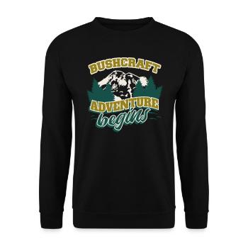 Bushcrafter Survival-adventure Outdoor Camping - Unisex Sweatshirt - black - Front - Alina (178cm) & Michal (187cm)