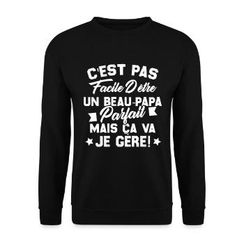 Un beau papa parfait mais ca va je gère - Sweat-shirt Unisexe - noir - Devant - Alina (178cm) & Michal (187cm)