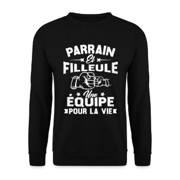 Parrain et Filleule une Équipe pour la Vie - Sweat-shirt Unisexe - noir - Devant - Alina (178cm) & Michal (187cm)