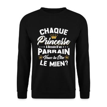 chaque princesse a besoin d'un parrain - Sweat-shirt Unisexe - noir - Devant - Alina (178cm) & Michal (187cm)