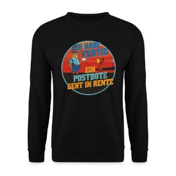 Briefzusteller Faultiere Ruhestand Pensionäre - Unisex Pullover - Schwarz - Vorne - Alina (178cm) & Michal (187cm)