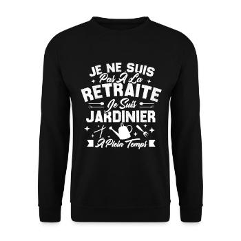 Je Ne Suis Pas À La Retraite Je Suis Jardinier - Sweat-shirt Unisexe - noir - Devant - Alina (178cm) & Michal (187cm)