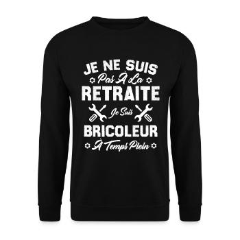 Pas à la retraite je suis bricoleur à temps plein - Sweat-shirt Unisexe - noir - Devant - Alina (178cm) & Michal (187cm)