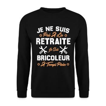 Pas à la retraite je suis bricoleur à temps plein - Sweat-shirt Unisexe - noir - Devant - Alina (178cm) & Michal (187cm)