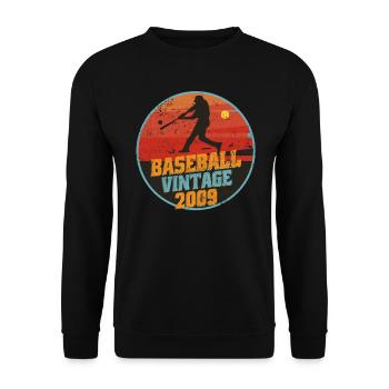 Joueur de baseball né en 2009 Anniversaire - Sweat-shirt Unisexe - noir - Devant - Alina (178cm) & Michal (187cm)