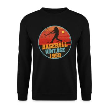 Baseball player born 1950 Birthday - Unisex Sweatshirt - black - Front - Alina (178cm) & Michal (187cm)